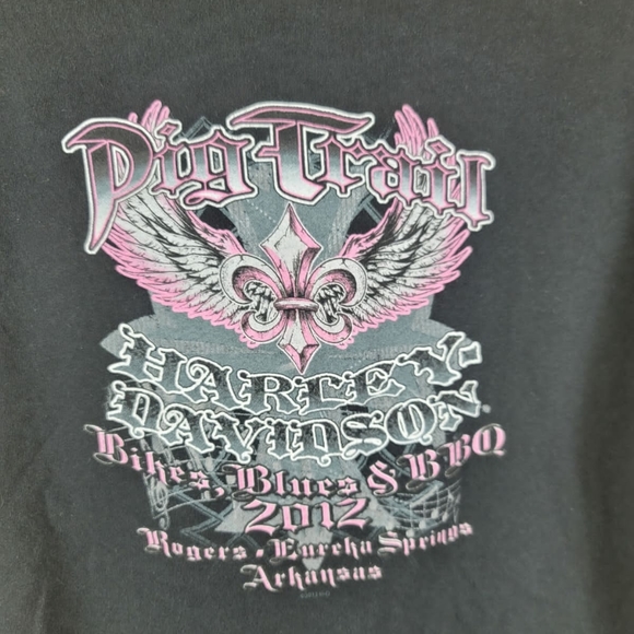 Harley Davidson Motorcycle Woman's short tee Sz M black - Picture 3 of 5